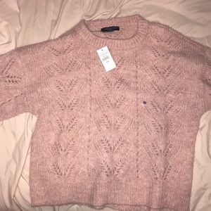 BRAND NEW pink crop top sweater AE